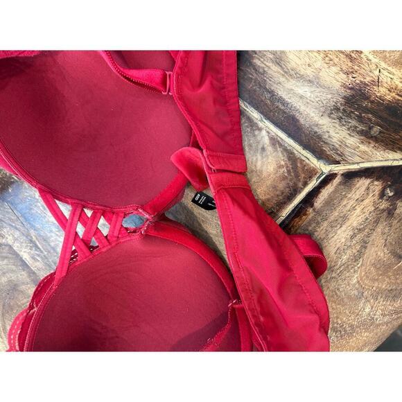 Torrid Curve Tattoo Lace Padded Convertible Strap Push Up Plunge Bra Size 40D - Picture 10 of 10